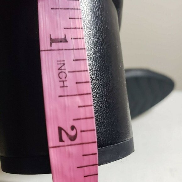 Easy Spirit Womens Black Leather Almond Toe Slip On Pump Block Heels Shoes Sz 9M - Picture 8 of 9